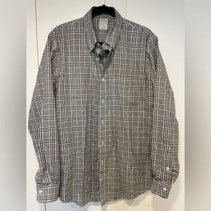 Brooks Brothers Plaid Cotton Button Down Milano Fit Size L